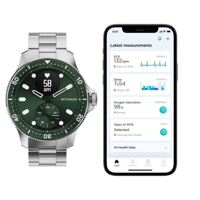 Chytré hodinky Withings Scanwatch Horizon - Special Edition 43mm zelené