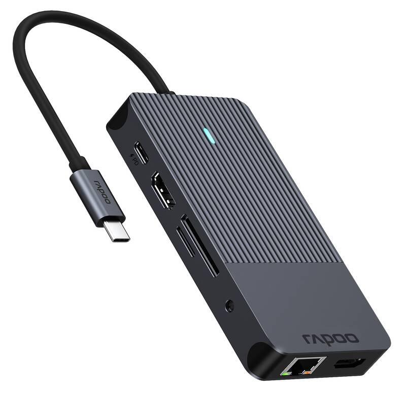 Dokovací stanice Rapoo 10-in-1 USB-C Multiport černá, Dokovací, stanice, Rapoo, 10-in-1, USB-C, Multiport, černá