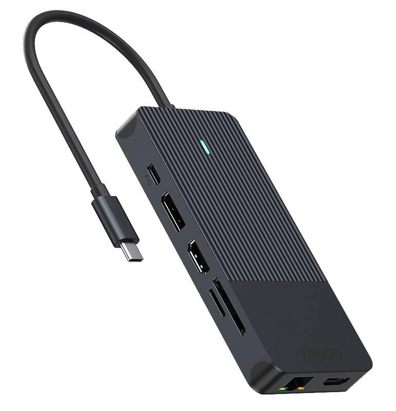 Dokovací stanice Rapoo 12-in-1 USB-C Multiport černá, Dokovací, stanice, Rapoo, 12-in-1, USB-C, Multiport, černá