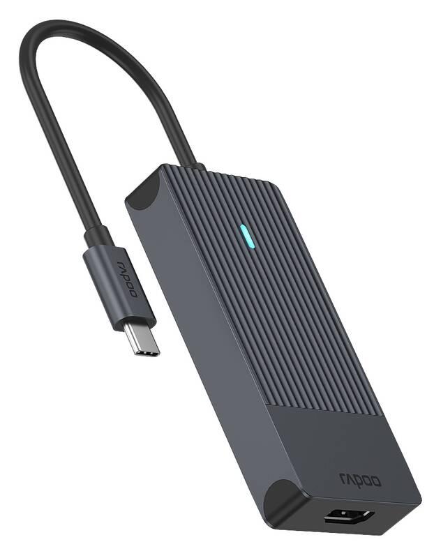 Dokovací stanice Rapoo 4-in-1 USB-C Multiport černá, Dokovací, stanice, Rapoo, 4-in-1, USB-C, Multiport, černá