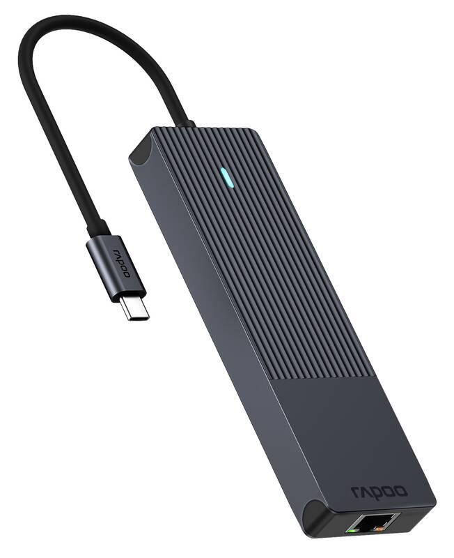 Dokovací stanice Rapoo 6-in-1 USB-C Multiport černá, Dokovací, stanice, Rapoo, 6-in-1, USB-C, Multiport, černá