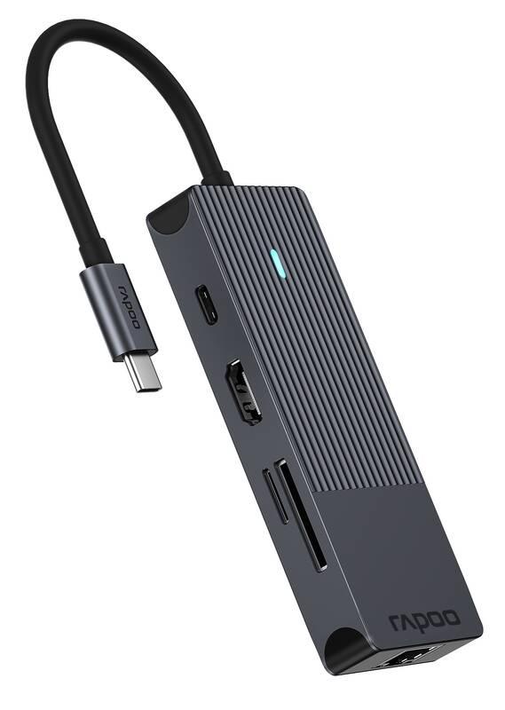 Dokovací stanice Rapoo 8-in-1 USB-C Multiport černá
