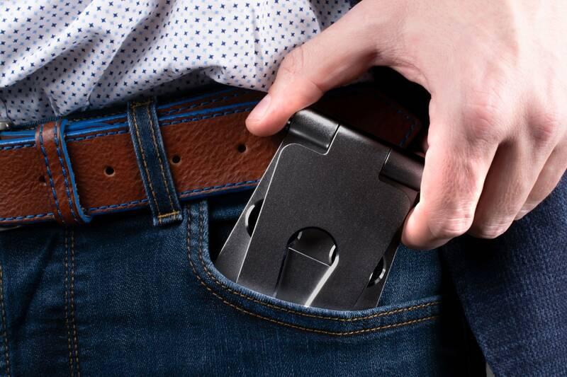 Držák FIXED Frame Phone na stůl pro mobilní telefony šedý