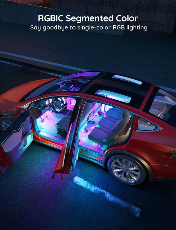 LED pásek Govee Smart do auta, 4 x 30cm, RGBIC, LED, pásek, Govee, Smart, do, auta, 4, x, 30cm, RGBIC