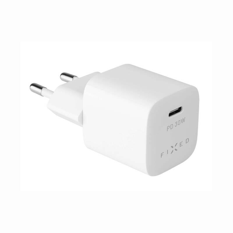 Nabíječka do sítě FIXED Mini 1xUSB-C PD 30W USB-C kabel 1m bílá