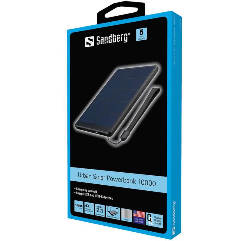 Powerbank Sandberg Urban Solar 10000 mAh černá