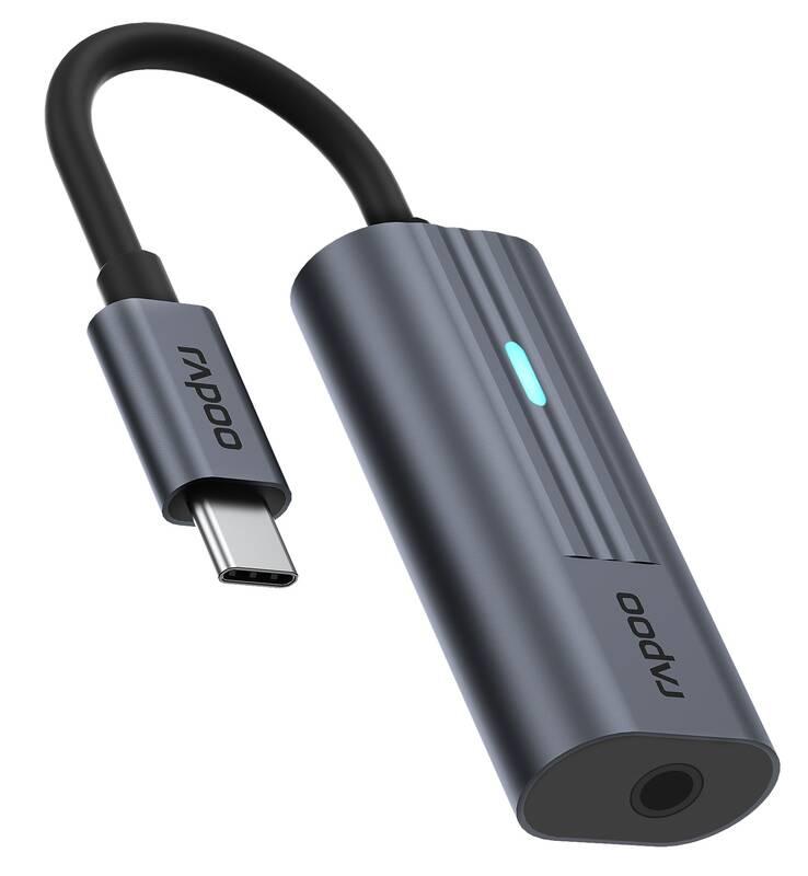 Redukce Rapoo USB-C 3.5mm černá, Redukce, Rapoo, USB-C, 3.5mm, černá