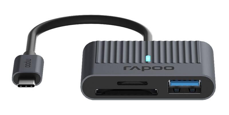Redukce Rapoo USB-C USB-A, SD, Micro SD černá