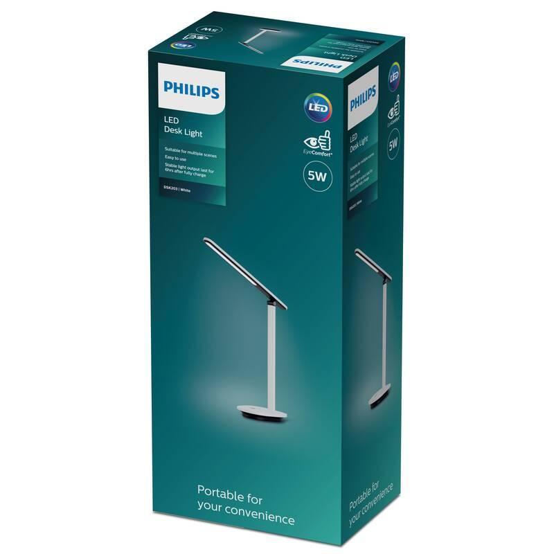 Stolní LED lampička Philips Ivory bílá