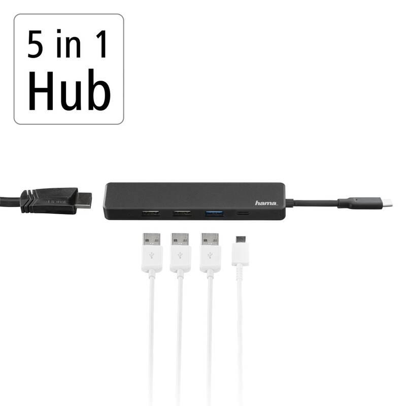 USB Hub Hama 4x USB, 1x HDMI