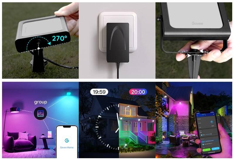 Venkovní svítidlo Govee Flood Lights SMART LED, 4ks