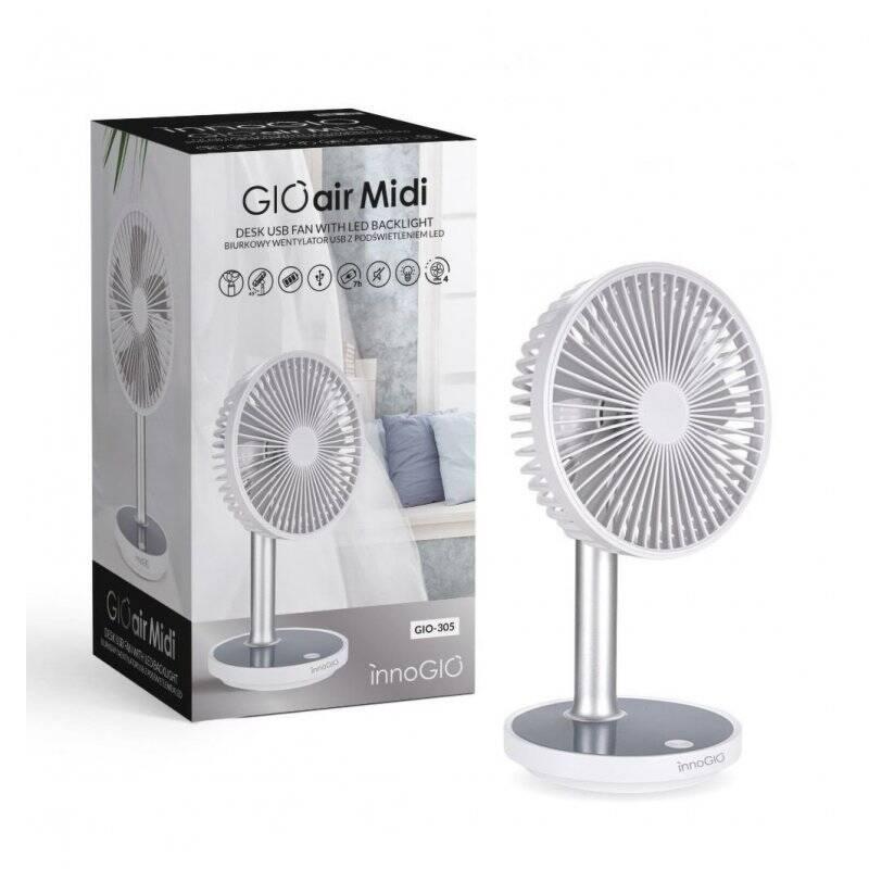 Ventilátor stolní InnoGIO GIO air Midi šedý bílý