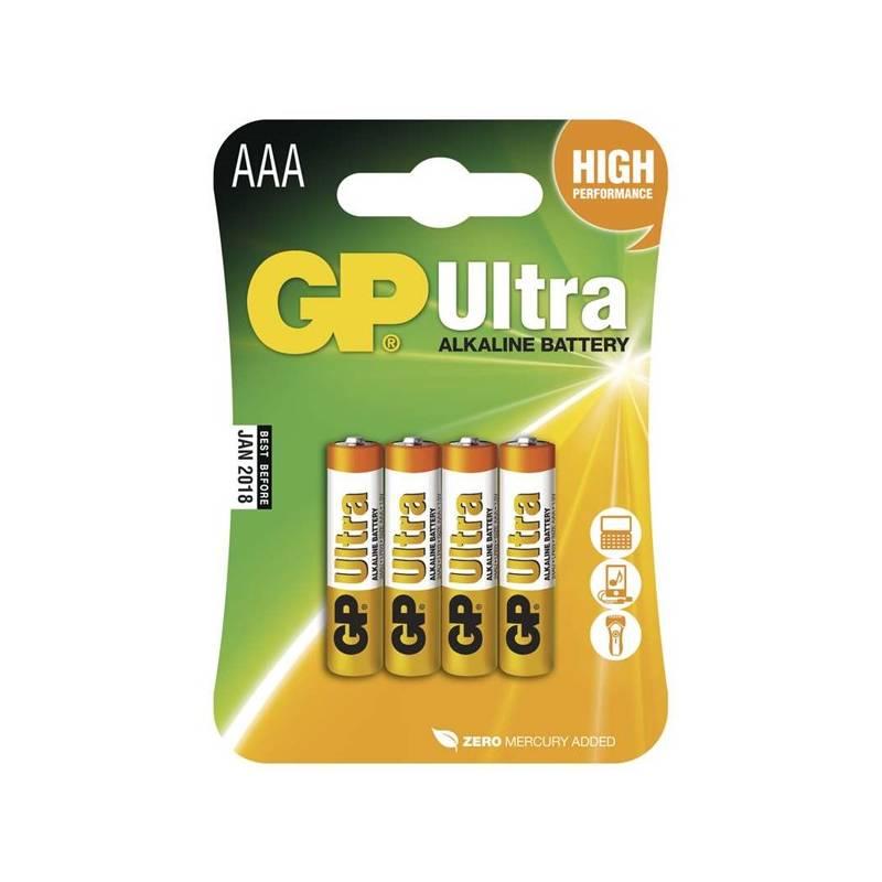 Baterie alkalická GP Ultra AAA, blistr 4ks