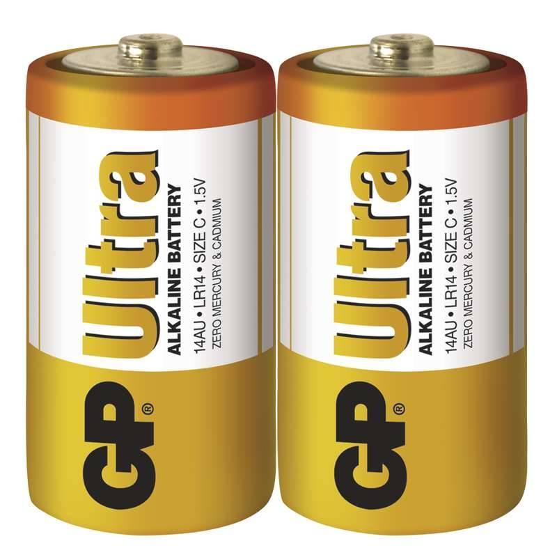 Baterie alkalická GP Ultra C, LR14, fólie 2ks, Baterie, alkalická, GP, Ultra, C, LR14, fólie, 2ks