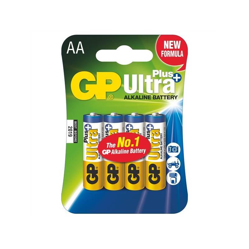 Baterie alkalická GP Ultra Plus AA, blistr 4ks