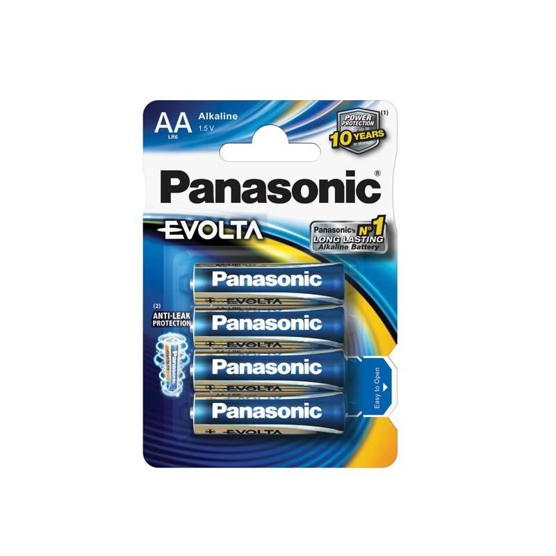 Baterie alkalická Panasonic AA, LR6, Evolta, blistr 4ks