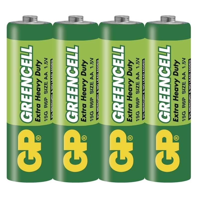Baterie zinkochloridová GP Greencell AA, fólie