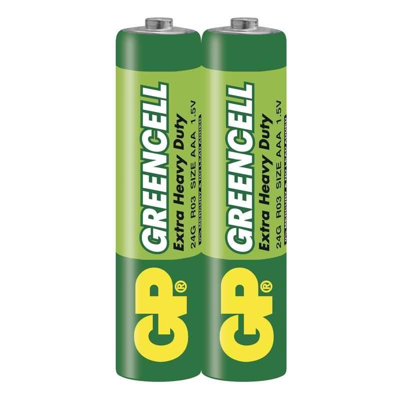 Baterie zinkochloridová GP Greencell AAA, fólie 2ks