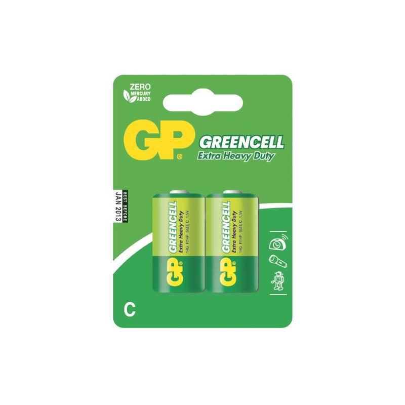 Baterie zinkochloridová GP Greencell C, R14, blistr 2ks