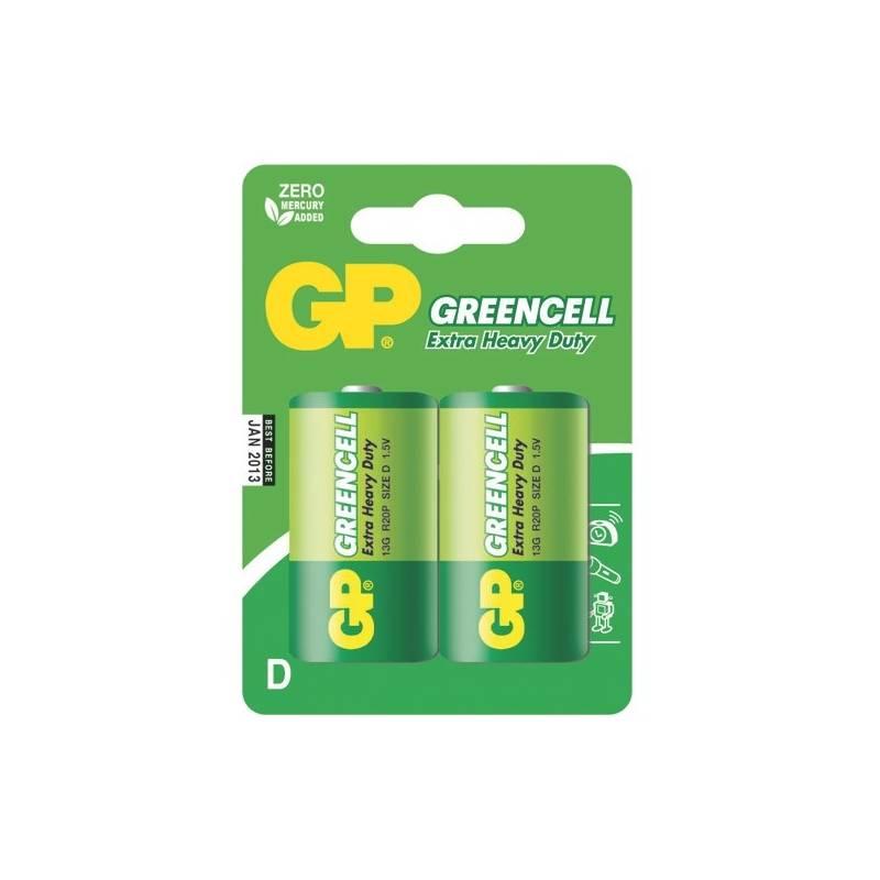 Baterie zinkochloridová GP Greencell D, R20, blistr 2ks, Baterie, zinkochloridová, GP, Greencell, D, R20, blistr, 2ks