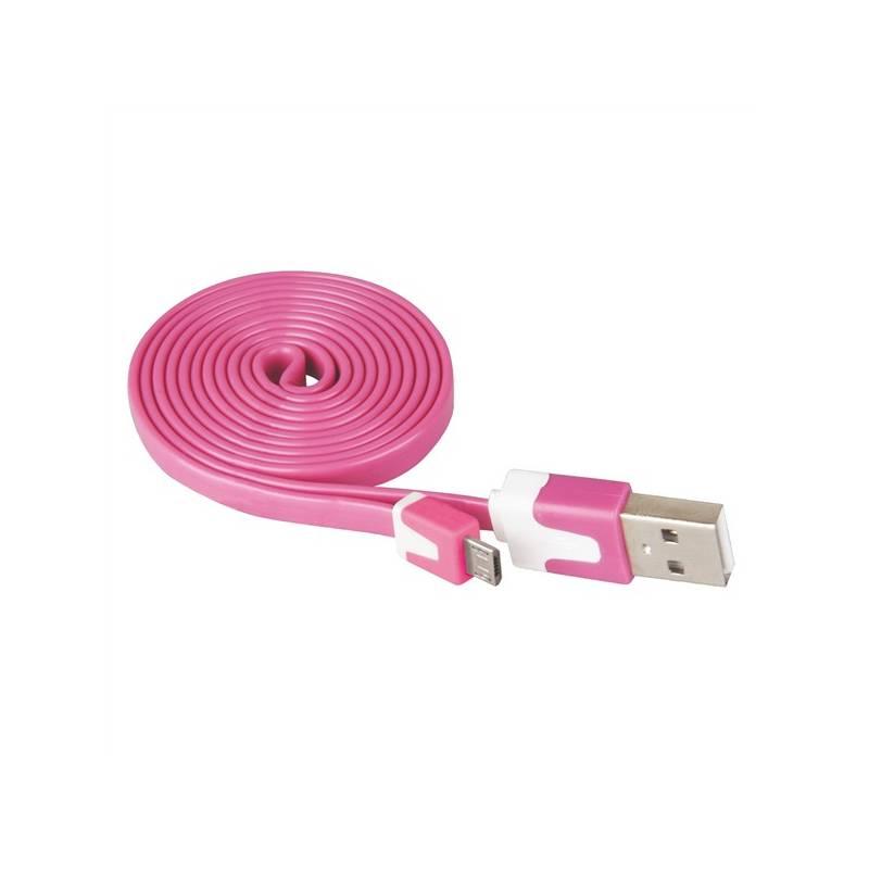 Kabel EMOS Wirez USB micro USB, 1 m růžový