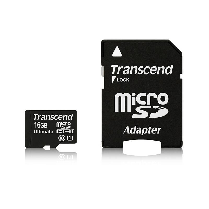 Paměťová karta Transcend MicroSDHC 16GB UHS-I U1 adapter, Paměťová, karta, Transcend, MicroSDHC, 16GB, UHS-I, U1, adapter