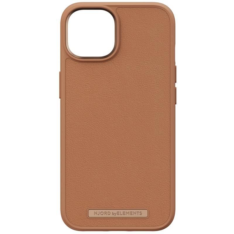 Kryt na mobil Njord Genuine Leather na Apple iPhone 14 - cognac