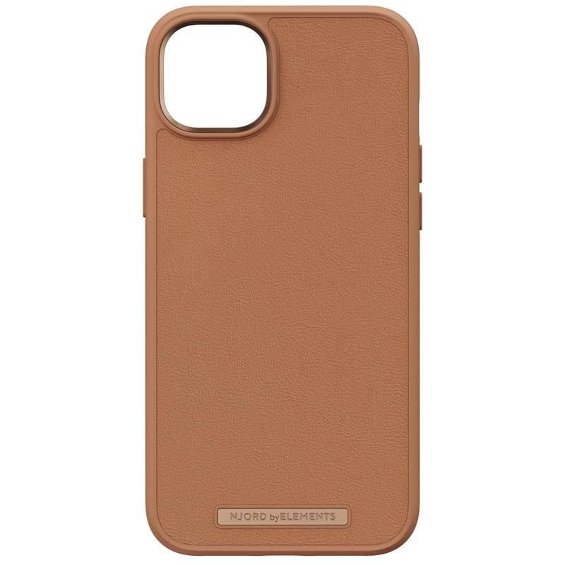 Kryt na mobil Njord Genuine Leather na Apple iPhone 14 Max - cognac