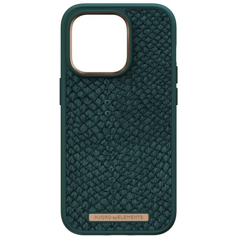 Kryt na mobil Njord Salm.Leather Magsafe na Apple iPhone 14 Pro zelený