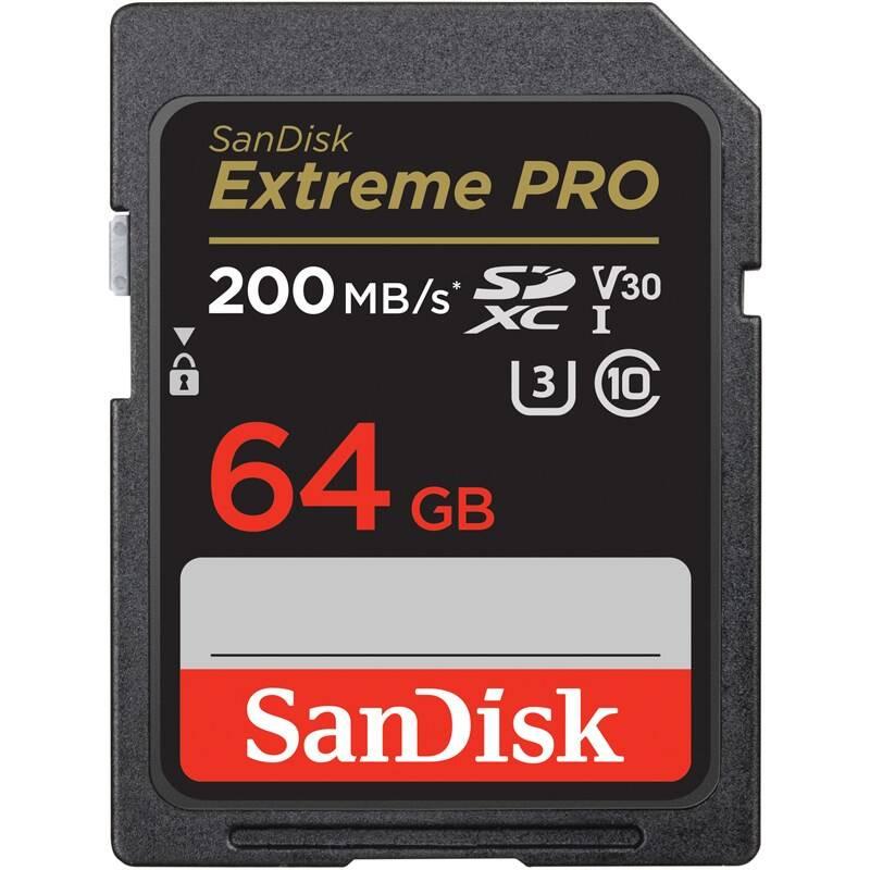 Paměťová karta SanDisk SDXC Extreme Pro 64GB UHS-I U3, Paměťová, karta, SanDisk, SDXC, Extreme, Pro, 64GB, UHS-I, U3