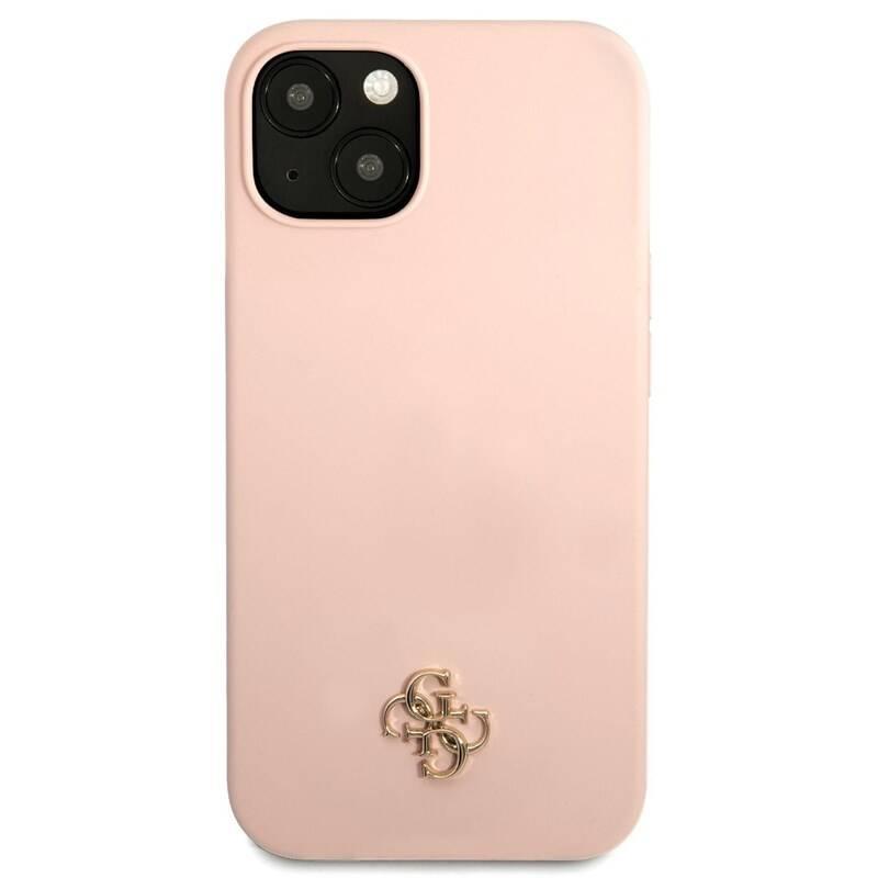 Kryt na mobil Guess 4G Metal Logo na Apple iPhone 13 růžový