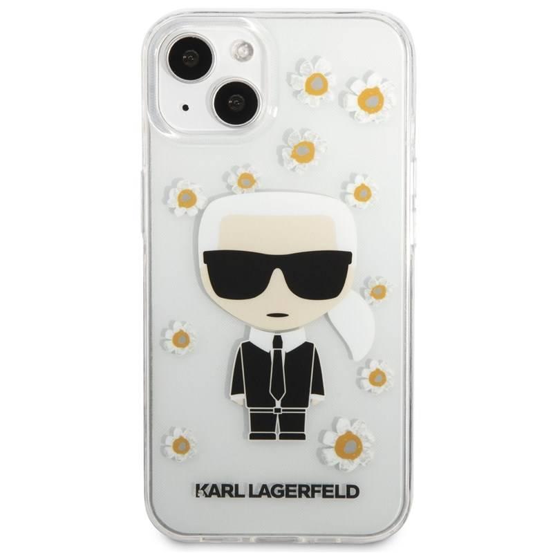 Kryt na mobil Karl Lagerfeld Ikonik Flower na Apple iPhone 13 průhledný
