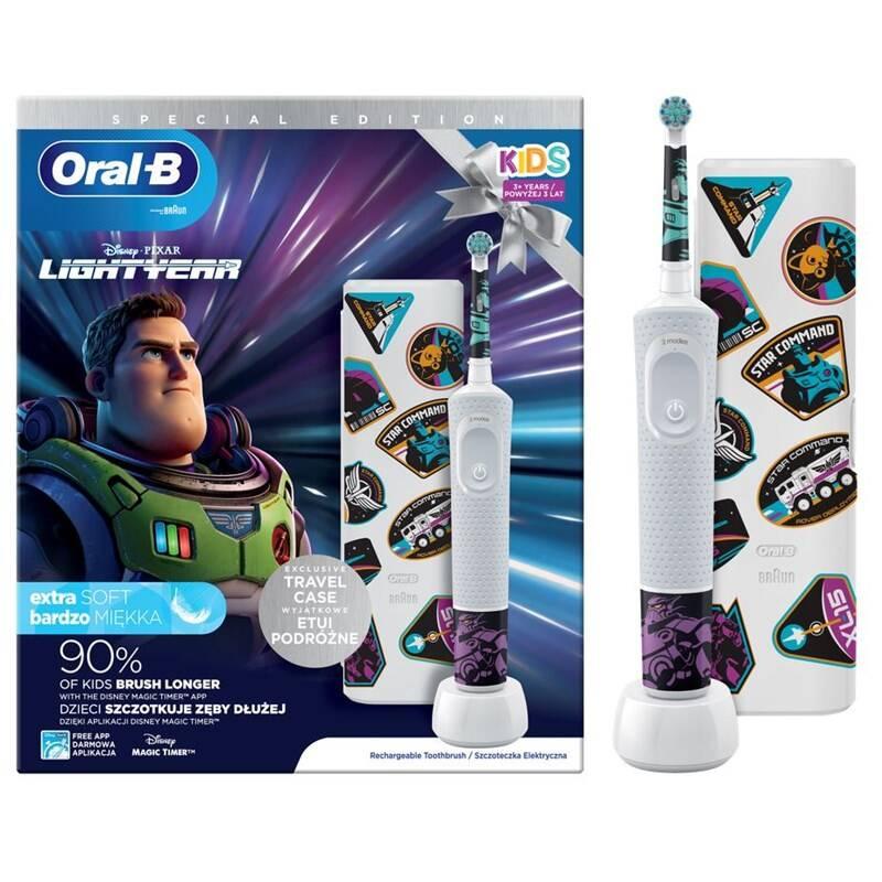 Zubní kartáček Oral-B Vitality D100 Kids Lightyear cestovní pouzdro, Zubní, kartáček, Oral-B, Vitality, D100, Kids, Lightyear, cestovní, pouzdro