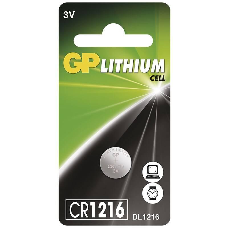 Baterie lithiová GP CR1216, blistr 1 ks, Baterie, lithiová, GP, CR1216, blistr, 1, ks