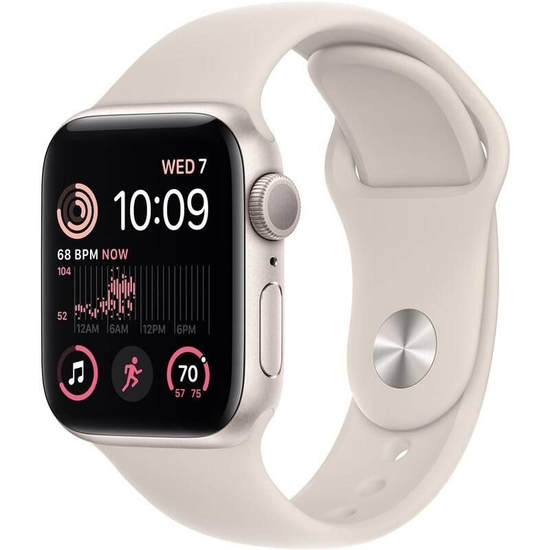 Chytré hodinky Apple Watch SE 2022 GPS 40mm pouzdro z hvězdně bílého hliníku - hvězdně bílý sportovní řemínek, Chytré, hodinky, Apple, Watch, SE, 2022, GPS, 40mm, pouzdro, z, hvězdně, bílého, hliníku, hvězdně, bílý, sportovní, řemínek