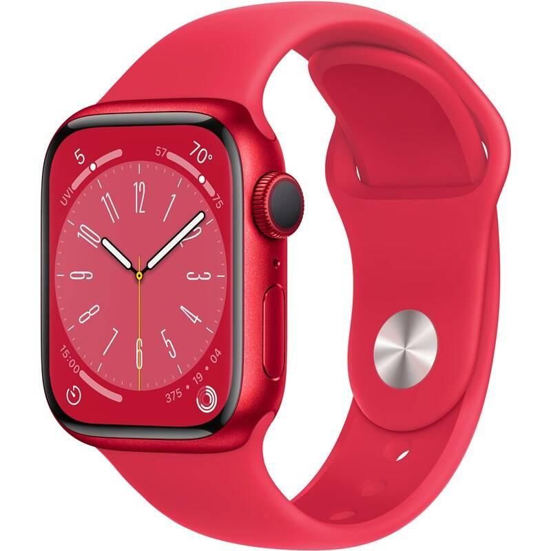 Chytré hodinky Apple Watch Series 8 GPS 41mm pouzdro z hliníku RED - RED sportovní řemínek