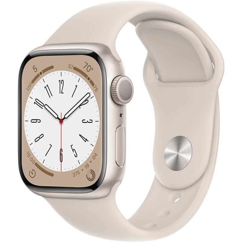Chytré hodinky Apple Watch Series 8 GPS 41mm pouzdro z hvězdně bílého hliníku - hvězdně bílý sportovní řemínek