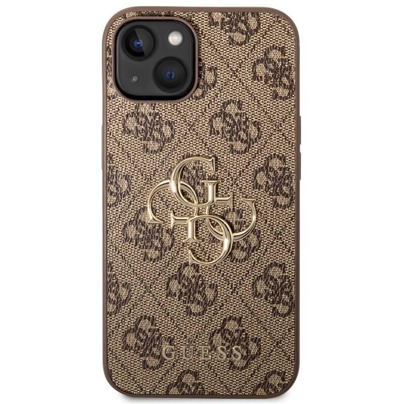 Kryt na mobil Guess 4G Metal Logo na Apple iPhone 14 Plus hnědý
