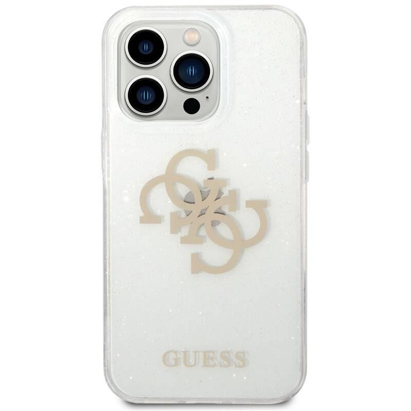 Kryt na mobil Guess Big 4G Full Glitter na Apple iPhone 14 Pro průhledný, Kryt, na, mobil, Guess, Big, 4G, Full, Glitter, na, Apple, iPhone, 14, Pro, průhledný