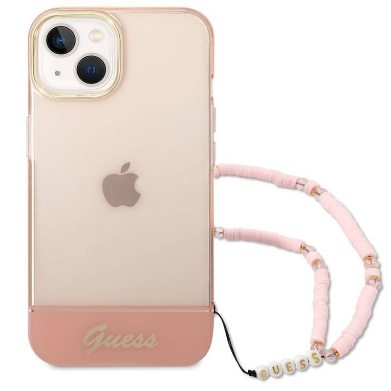 Kryt na mobil Guess Camera Outline Translucent na Apple iPhone 14 Plus růžový
