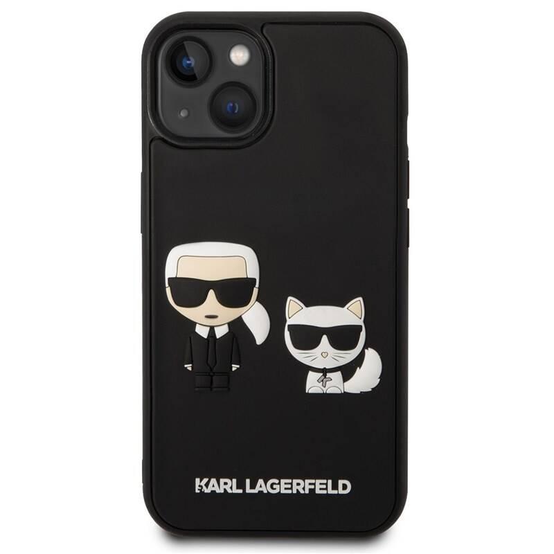 Kryt na mobil Karl Lagerfeld and Choupette 3D na Apple iPhone 14 Plus černý