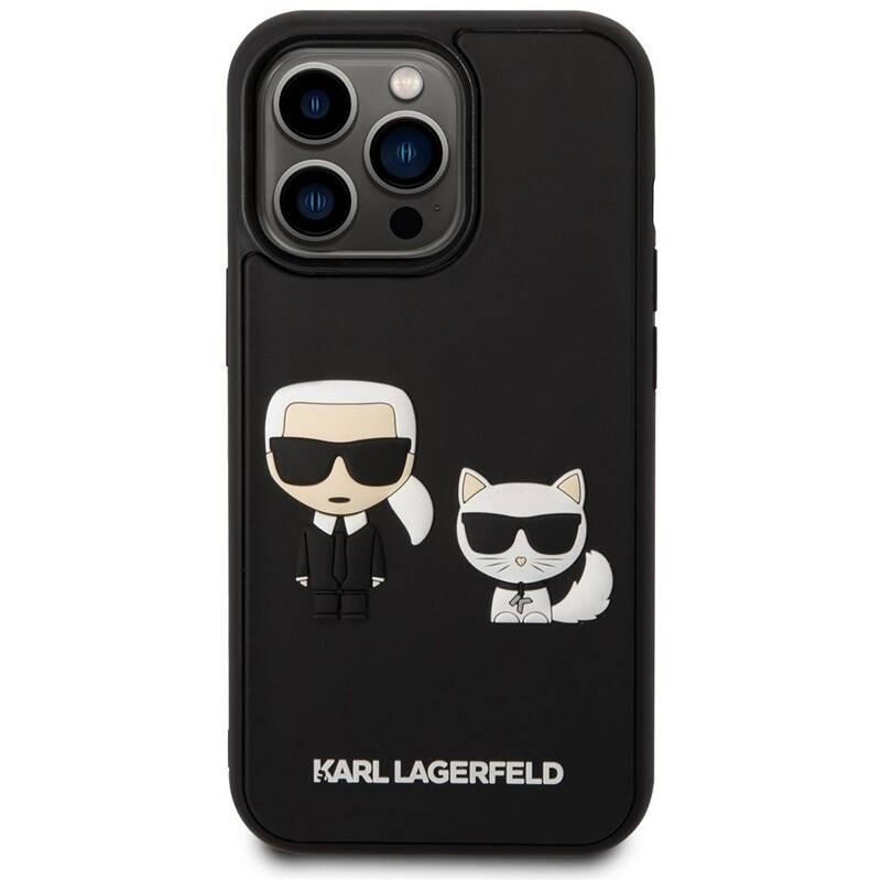 Kryt na mobil Karl Lagerfeld and Choupette 3D na Apple iPhone 14 Pro Max černý