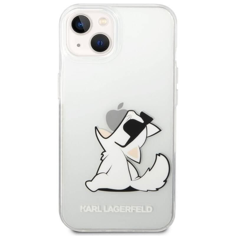 Kryt na mobil Karl Lagerfeld Choupette Eat na Apple iPhone 14 Plus průhledný