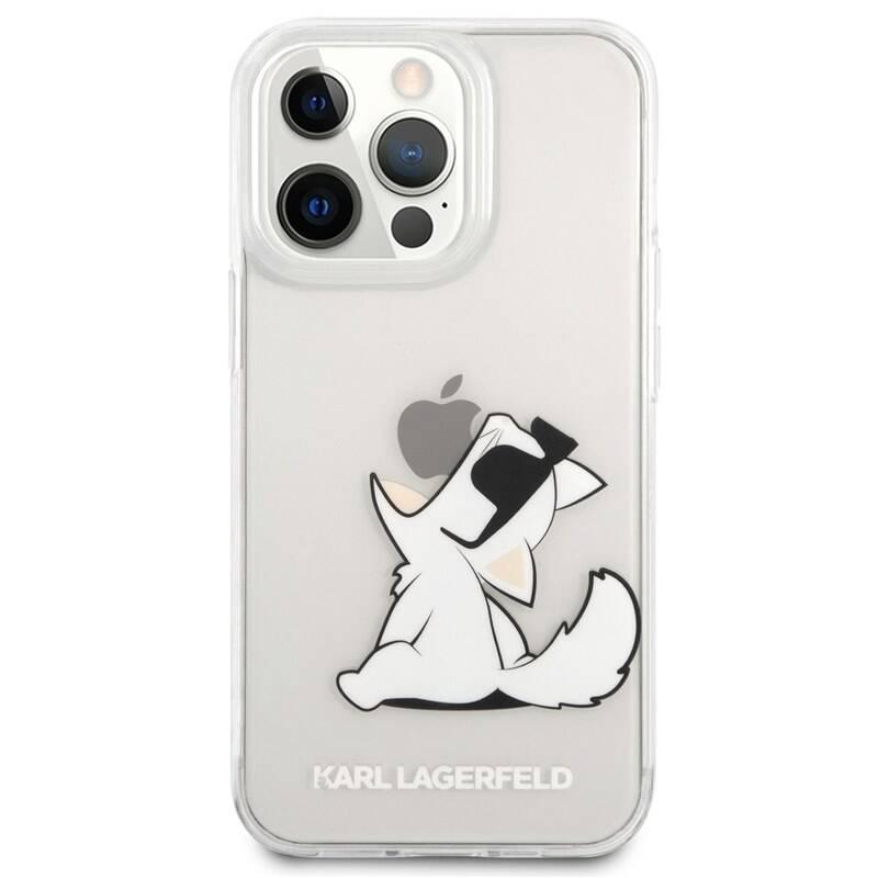 Kryt na mobil Karl Lagerfeld Choupette Eat na Apple iPhone 14 Pro Max průhledný