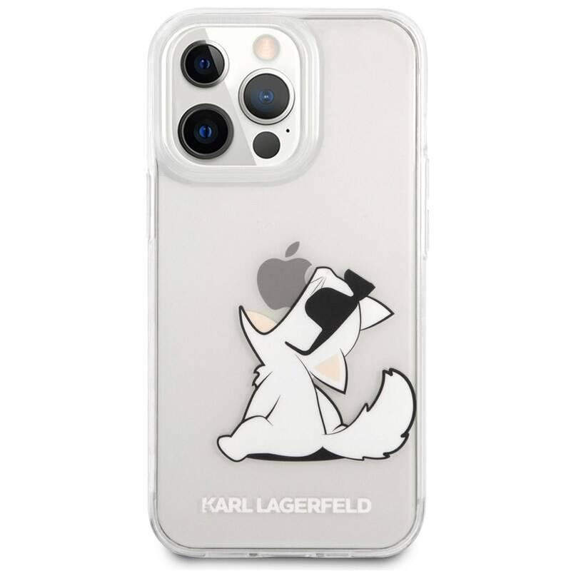 Kryt na mobil Karl Lagerfeld Choupette Eat na Apple iPhone 14 Pro průhledný