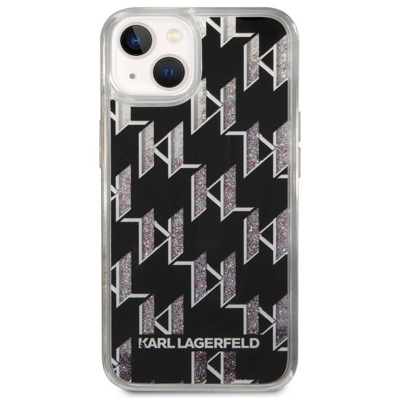 Kryt na mobil Karl Lagerfeld Monogram Liquid Glitter na Apple iPhone 14 Plus černý