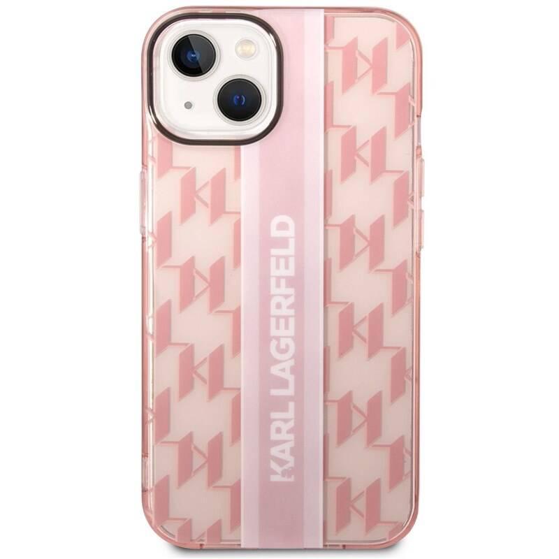 Kryt na mobil Karl Lagerfeld Monogram Vertical Stripe na Apple iPhone 14 růžový