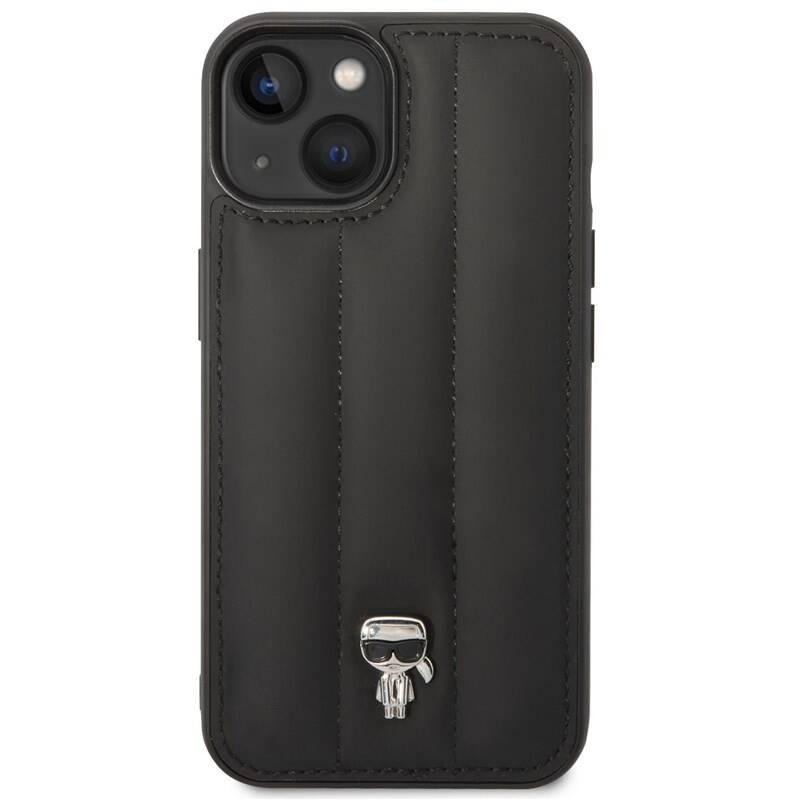 Kryt na mobil Karl Lagerfeld Quilted Puffy Ikonik Logo na Apple iPhone 14 černý