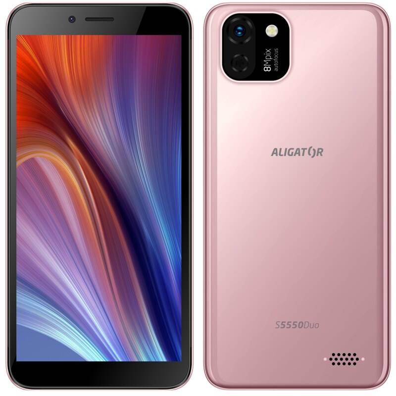 Mobilní telefon Aligator S5550 Duo růžový