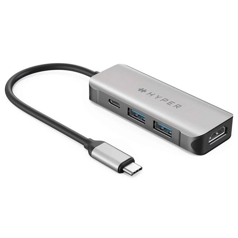 USB Hub HyperDrive 4v1 USB-C stříbrný